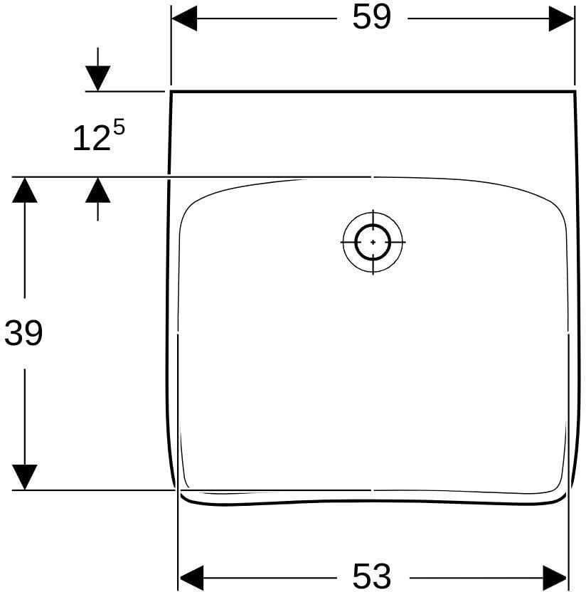 Geberit Renova Comfort Waschtisch barrierefrei 60x55 cm ohne Hahnloch weiß