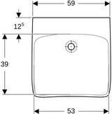 Geberit Renova Comfort Waschtisch barrierefrei 60x55 cm ohne Hahnloch weiß