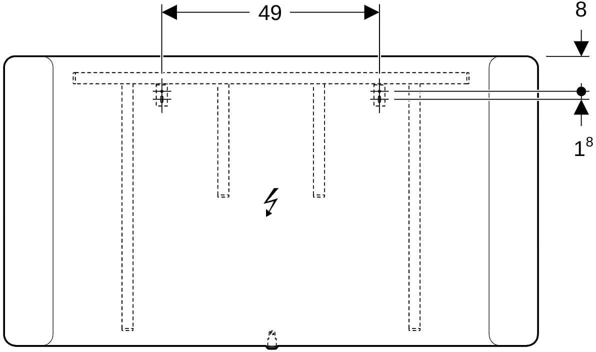Geberit Option Lichtspiegel 90x65 cm mit LED-Beleuchtung oben – Aluminium gebürstet