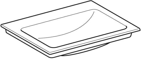 GEBERIT ONE Möbelwaschtisch 60x48 cm ohne Hahnloch & Überlauf, weiß, KeraTect