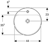 Geberit VariForm Einbauwaschtisch rund 48 cm mit Hahnlochbank, weiß