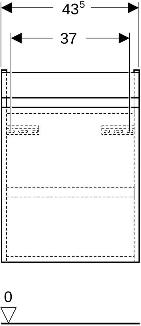 GEBERIT Renova Plan Unterschrank für Handwaschbecken, 1 Tür, Nussbaum hickory hell, 38,4 cm