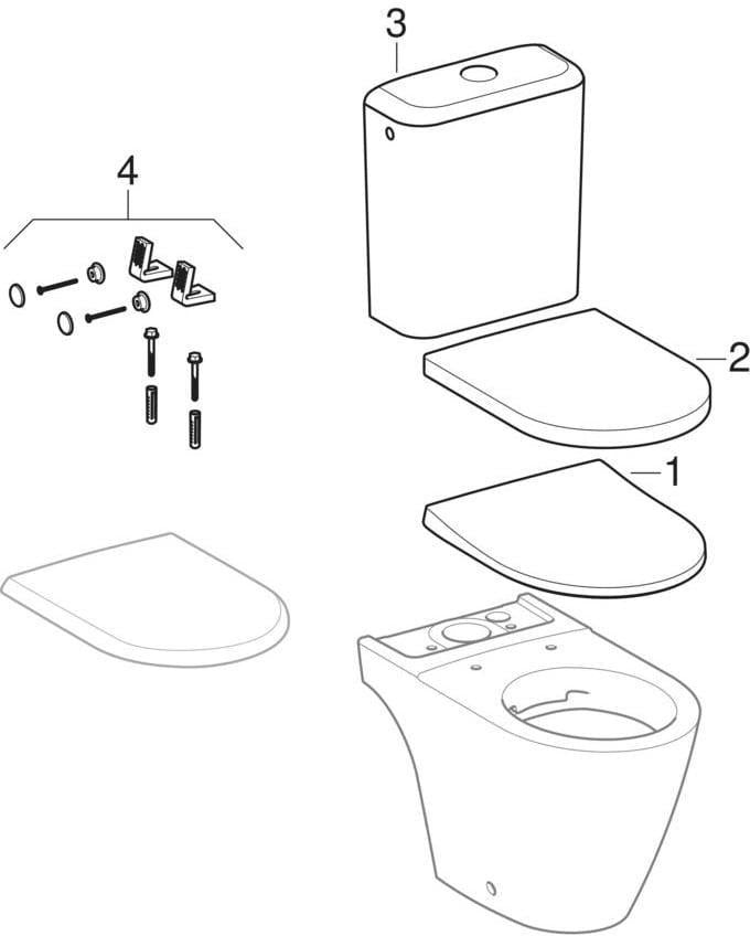 Geberit iCon Stand-WC Rimfree Tiefspüler 6 l weiß für Aufsatz-Spülkasten