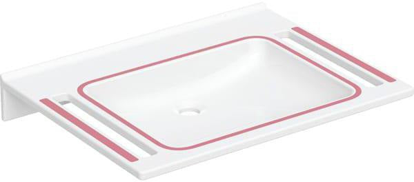 Geberit Publica Waschtisch 70x55 cm weiß matt, demenzgerecht, barrierefrei, ohne Hahnloch