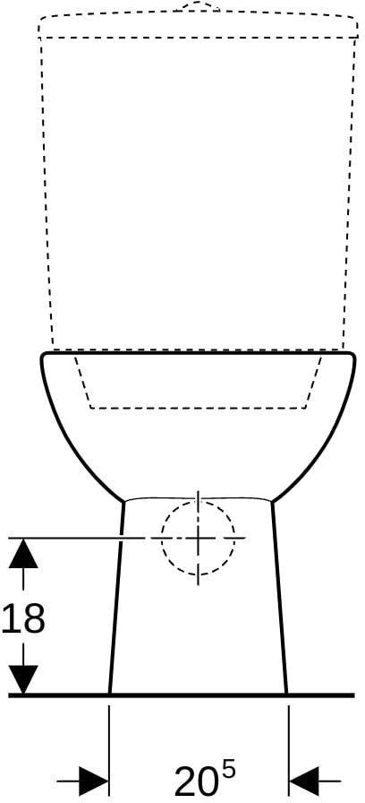 GEBERIT Renova Stand-WC für Aufsatz-Spülkasten, Tiefspüler, Abgang horizontal, weiß