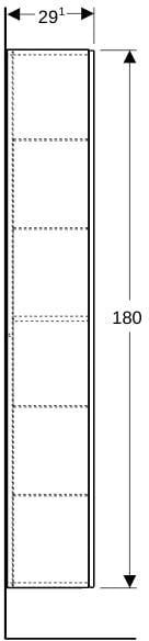 GEBERIT ONE Hochschrank 36 cm, 1 Tür, weiß hochglänzend, wandhängend, Soft-Close