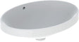 Geberit VariForm Einbauwaschtisch oval 55x40 cm, ohne Hahnloch, mit Überlauf, weiß, KeraTect