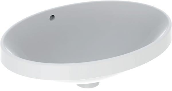 Geberit VariForm Einbauwaschtisch oval 55x40 cm, ohne Hahnloch, mit Überlauf, weiß, KeraTect