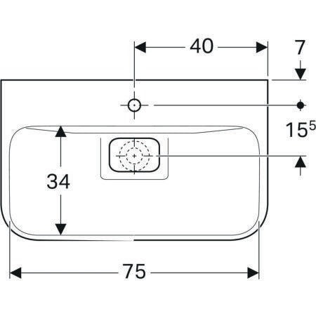 Geberit Waschtisch MYDAY 800x480mm ohne Überlauf mit Hahnloch weiß KeraTect