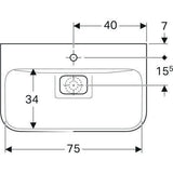 Geberit Waschtisch MYDAY 800x480mm ohne Überlauf mit Hahnloch weiß KeraTect