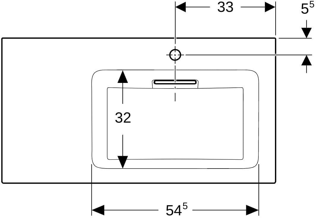 Geberit ONE Möbelwaschtisch 90 cm, CleanDrain, Ablage rechts, ohne Überlauf, weiß KeraTect