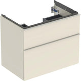 Geberit iCon Waschtischunterschrank 74 cm, 2 Schubladen, weiß hochglanz – wandhängend, mit Selbsteinzug