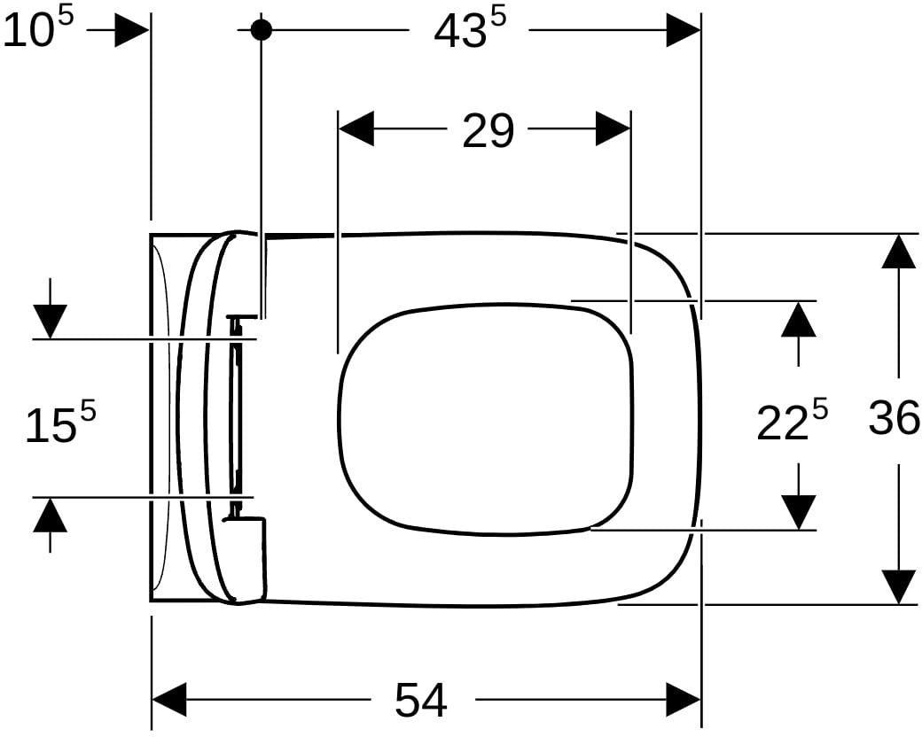 GEBERIT Renova Plan Wand-WC Tiefspüler Set mit WC-Sitz, weiß, 54 cm Tiefe