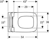 GEBERIT Renova Plan Wand-WC Tiefspüler Set mit WC-Sitz, weiß, 54 cm Tiefe