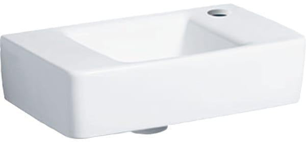 Geberit Renova Compact Handwaschbecken 40x25 cm, Hahnloch rechts, ohne Überlauf, weiß
