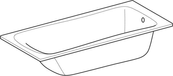 Geberit Renova Rechteckbadewanne 170x75 cm, weiß, Sanitäracryl, mit Überlaufloch