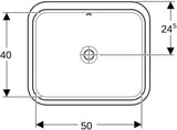 Geberit VariForm Unterbauwaschtisch 58x49 cm weiß KeraTect – ohne Hahnloch, mit Überlauf