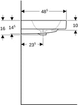Geberit iCon Doppelwaschtisch 120 cm weiß – Wandmontage, mit Überlauf, 2 Hahnlöcher