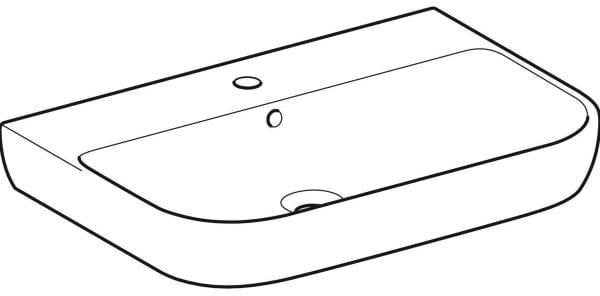 Geberit Smyle Waschtisch 55x48 cm mit Hahnloch und Überlauf in Weiß