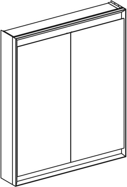 Geberit ONE Spiegelschrank mit ComfortLight, 2 Türen, 75x90x15cm, weiß