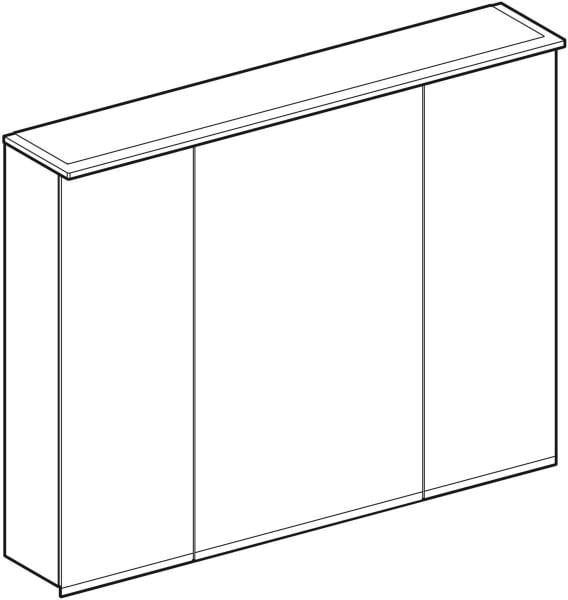 Geberit Option Plus Spiegelschrank mit LED-Beleuchtung, 3 Türen, 90 cm, verspiegelt