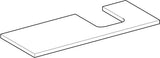 Geberit ONE Waschtischplatte weiß hochglänzend 90 cm Ausschnitt rechts für Aufsatzwaschtisch Schalenform