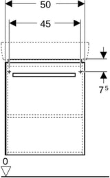 GEBERIT Renova Compact Waschtischunterschrank 50 cm, 1 Tür, weiß hochglanz, wandhängend