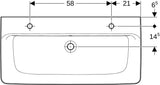 GEBERIT Renova Plan Aufsatzwaschtisch 100x48 cm, 2 Hahnlöcher, mit Überlauf, weiß