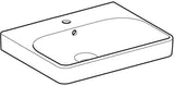 Geberit Smyle Waschtisch eckig 90x48 cm mit Hahnloch und Überlauf in Weiß