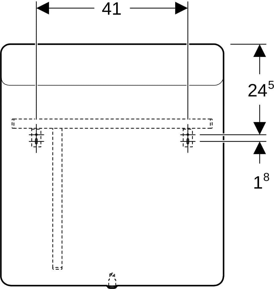 Geberit Option Lichtspiegel 90x65 cm mit LED-Beleuchtung oben – Aluminium gebürstet