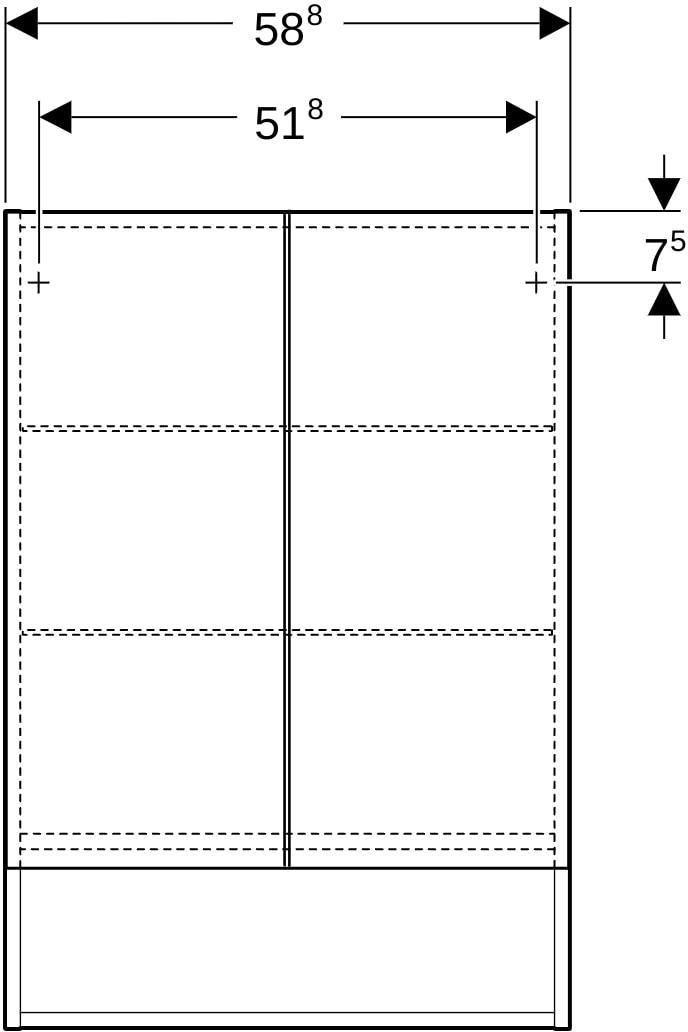 GEBERIT Renova Plan Spiegelschrank 2 Türen 58,8 cm weiß mit Soft-Close
