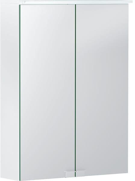 GEBERIT Option Basic Spiegelschrank mit LED-Beleuchtung, 2 Türen, 56 cm, weiß