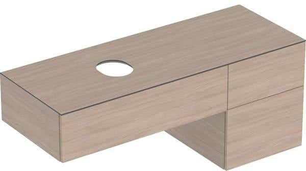Geberit VariForm Unterschrank für Aufsatzwaschtisch, 135 cm, 3 Schubladen, weiß lackiert matt