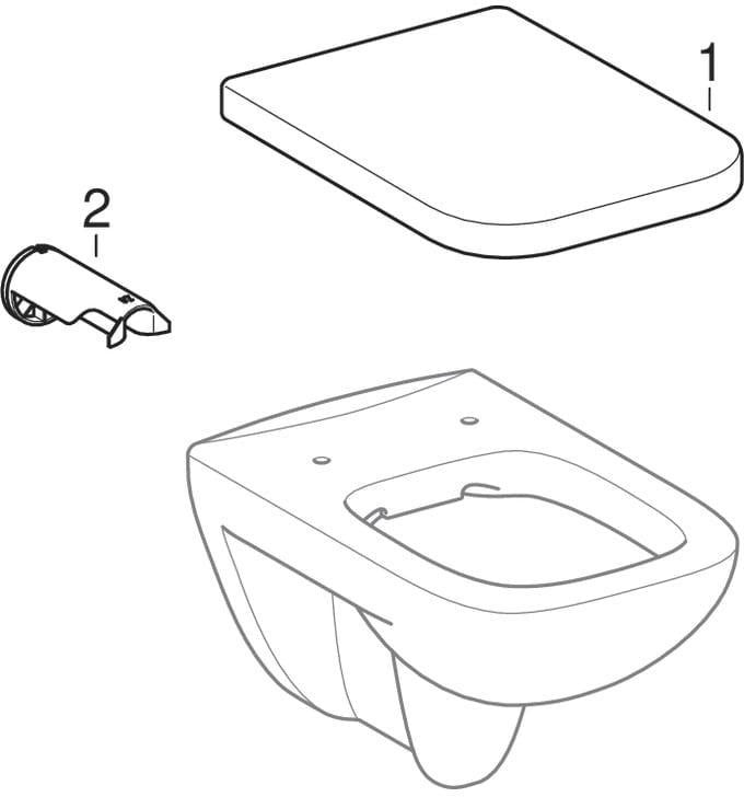 Geberit Renova Plan Wand-WC Tiefspüler Rimfree, spülrandlos, weiß