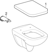Geberit Renova Plan Wand-WC Tiefspüler Rimfree, spülrandlos, weiß