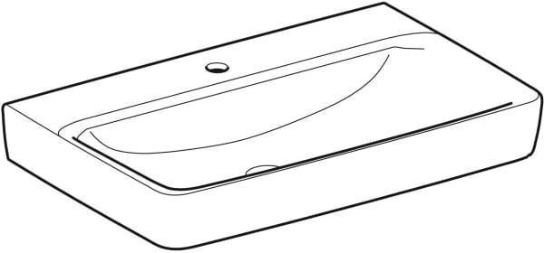 Geberit Renova Plan Waschtisch 55x44 cm mit Hahnloch, ohne Überlauf, weiß