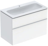 Geberit iCon Waschtischset 90 cm mit Unterschrank, 2 Schubladen, weiß hochglanz