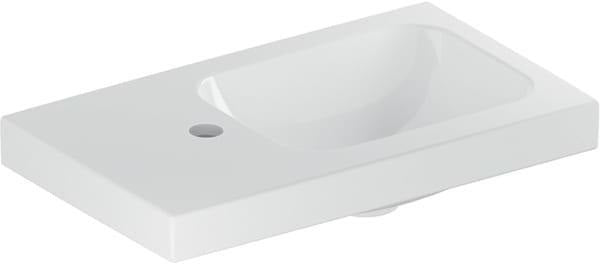 Geberit iCon Light Handwaschbecken 53x31 cm, Ablagefläche links, ohne Überlauf, weiß