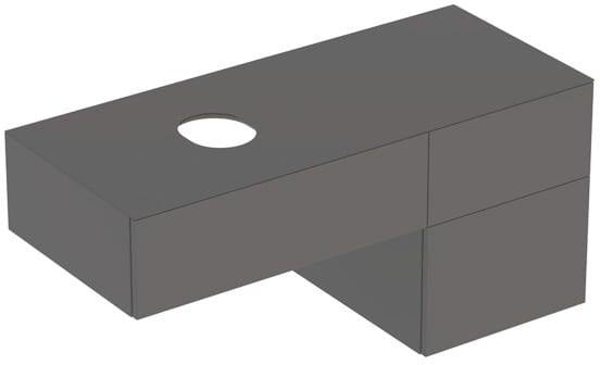 Geberit VariForm Waschtischunterbau 120 cm, 3 Schubladen, lava matt – Wandhängend