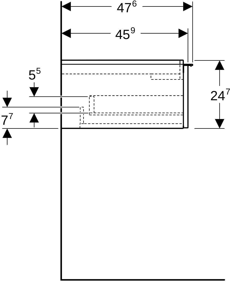 Geberit iCon Unterschrank für Doppelwaschtisch, 2 Schubladen, 118,4 cm, weiß hochglänzend