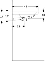 Geberit Acanto Doppelwaschtisch 120x48 cm, ohne Hahnloch, mit Überlauf, weiß – wandmontiert & unterbaufähig