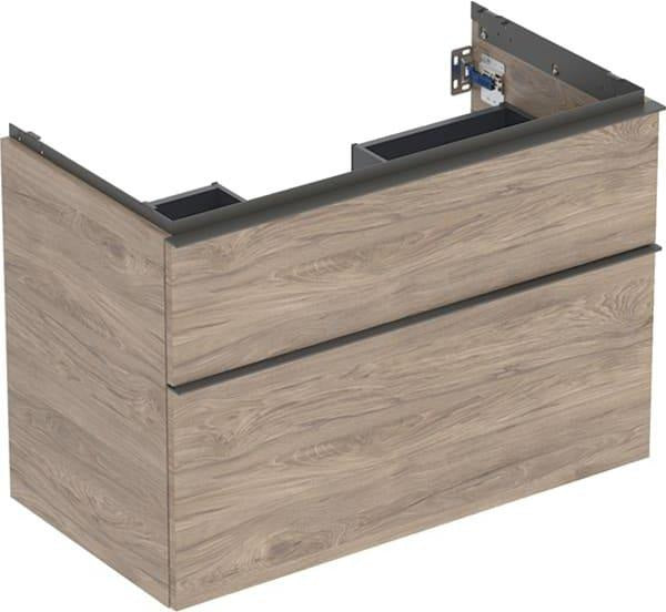 Geberit iCon Waschtischunterschrank 88,8 cm, 2 Schubladen, weiß hochglanz – wandhängend, vormontiert