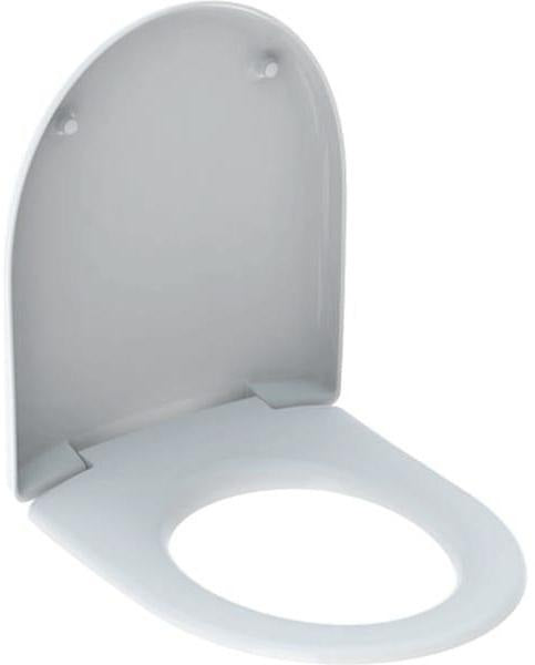 Geberit 4U WC-Sitz, weiß glänzend, Absenkautomatik, verchromte Scharniere