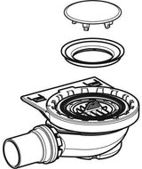 GEBERIT Duschwannenablauf für Setaplano mit Siphonhalter, Sperrwasserhöhe 50 mm, weiß-alpin