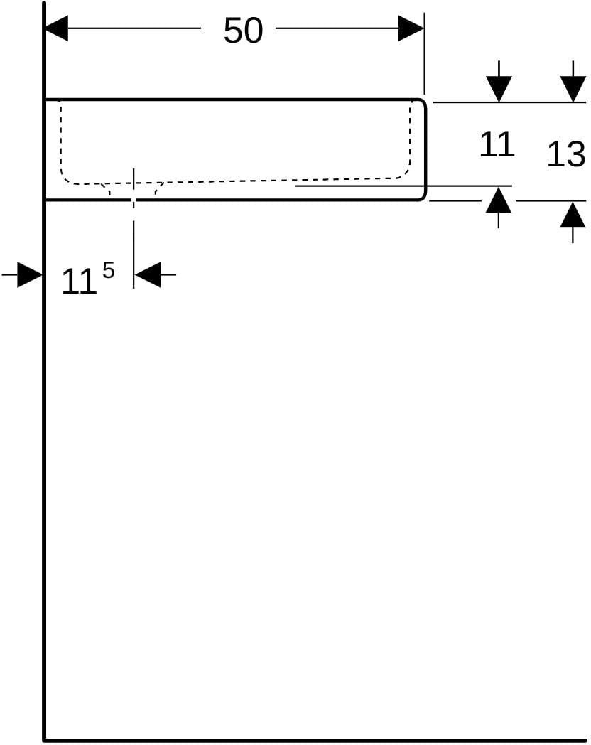 GEBERIT Publica Mehrzweckbecken 50x14x40 cm, weiß, ohne Überlauf