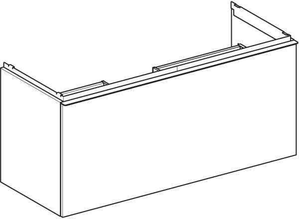 Geberit Acanto Waschtischunterschrank 120 cm Nussbaum mit Schublade und Innenschublade