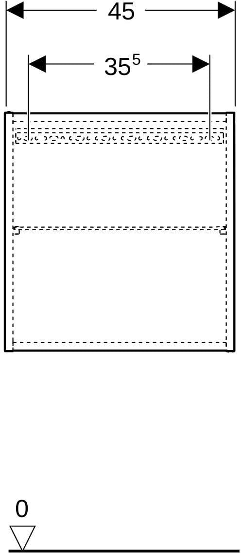 Geberit Hängeschrank iCon quadratisch 45 cm, 1 Tür, weiß hochglänzend, mit Dämpfung