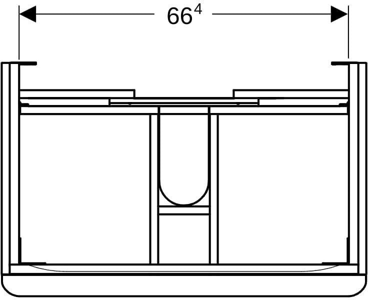 Geberit Smyle Unterschrank für Waschtisch eckig mit 2 Schubladen 118,4 cm sandgrau