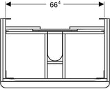 Geberit Smyle Unterschrank für Waschtisch eckig mit 2 Schubladen 118,4 cm sandgrau