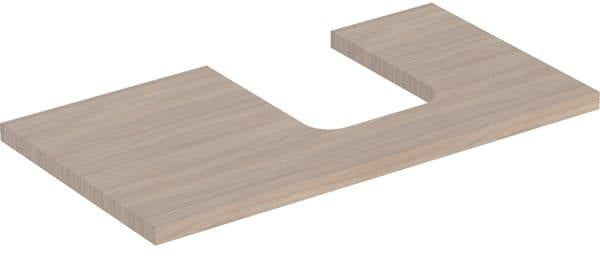 Geberit ONE Waschtischplatte weiß hochglänzend 90 cm Ausschnitt rechts für Aufsatzwaschtisch Schalenform